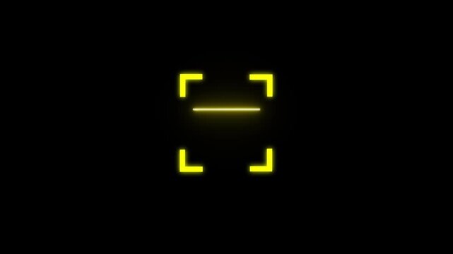 scanner icon animation isolated scanner neon shine icon animation .fingerprint biometric scanning animation. Biometric scanning animation showing neon 