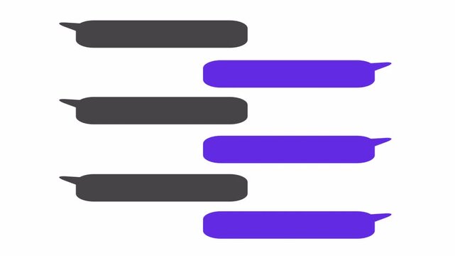 Typing Text Messages on Smartphone Animation on Transparent Background, Chat Conversation with Sending and Receiving Messages, Mobile Messaging UI, 4K Alpha Channel