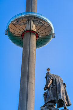 Brighton i360 Observation Tower Reflecting Seafront