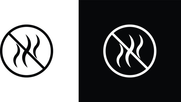 Fragrance free icon set. No odor, scentless sign. bad smell prohibition symbol. Air freshness and unscented concept design