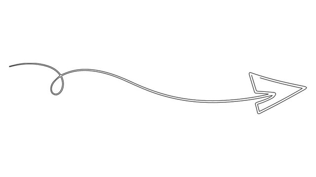 Minimalist continuous line drawing of paper plane flying through air with smooth motion path and loop representing travel and freedom concept in simple black stroke animation on white background.