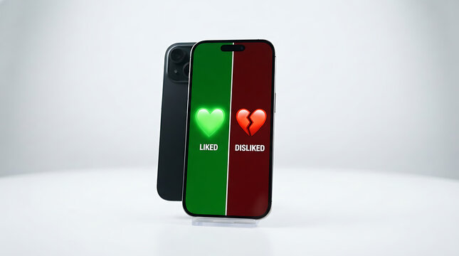 Smartphone screen featuring liked and disliked voting options