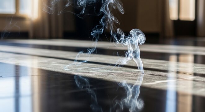 Smoke rising floor reflection