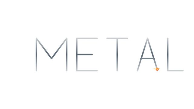 Minimalist metal typography design with clean lines and modern aesthetic.