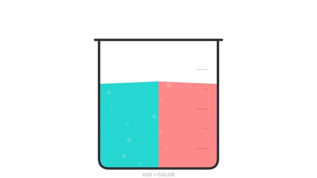 Colorful liquid in a laboratory beaker for science experiments.