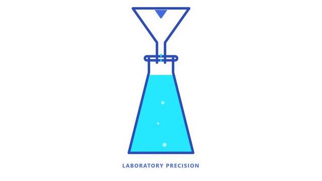 Simple laboratory glassware icon for science and research.