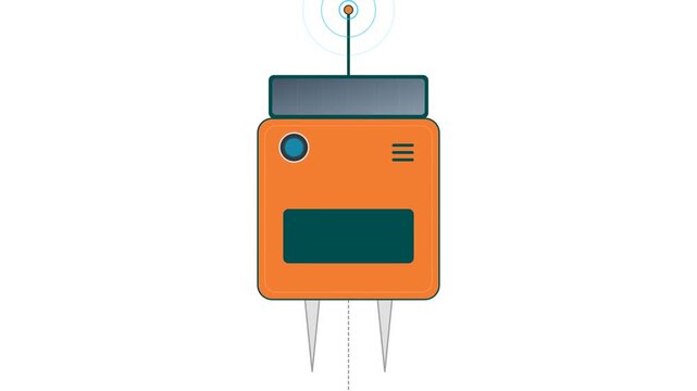 Illustration of a vintage portable radio receiver device.