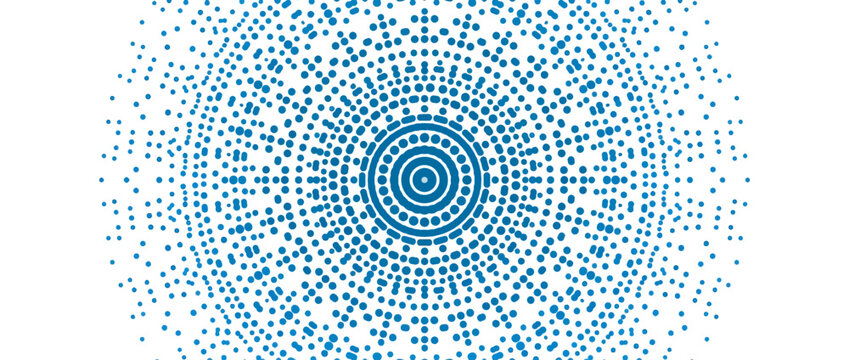 Abstract Blue Dot Mandala Pattern