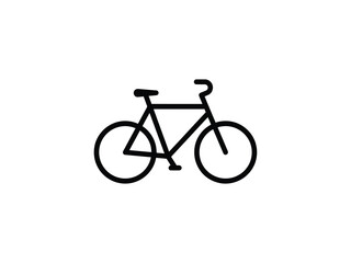 Fototapeta premium Minimalist Line Drawing Of A Bicycle With Handlebars And Wheels On A White Background bike cycling vehicle transportation
