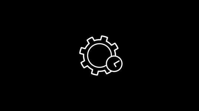 Gear icon with clock symbol for settings and time management