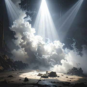 Smoke illuminated beams of light