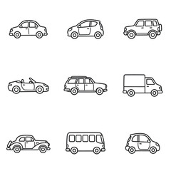 Obraz premium Transportation and vehicle outline icons set.