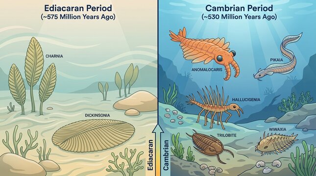 Evolutionary Comparison of Ediacaran and Cambrian Marine Life