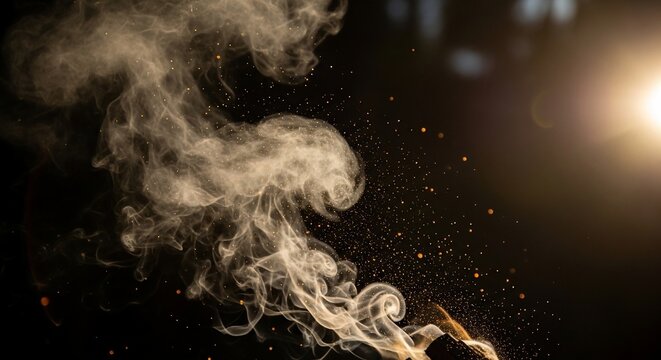 Smoke swirling dark background