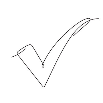 One Line Check Mark, Editable Line.