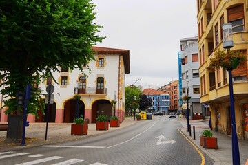 Fototapeta premium View of the downtown area of the city of Bermeo, in Spain