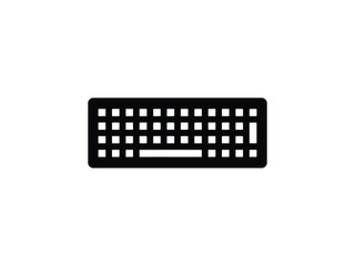 Naklejka premium Black keyboard silhouette on a white background a simplified representation of computer input device keypad keys typing technology