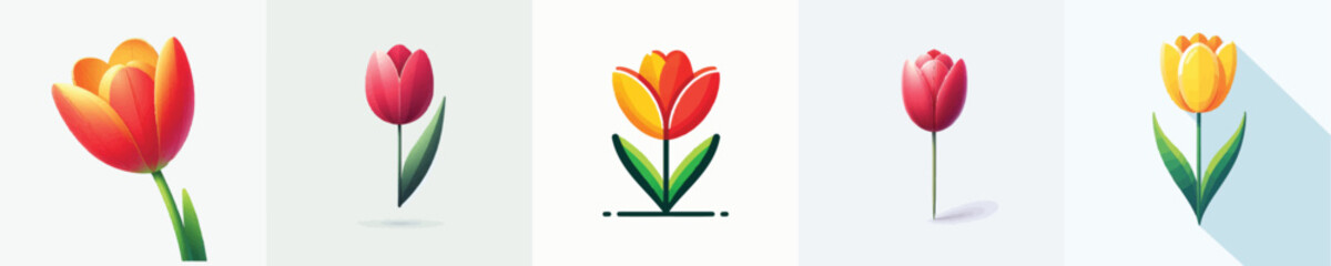 Obraz premium Tulip Flower Vector Illustration