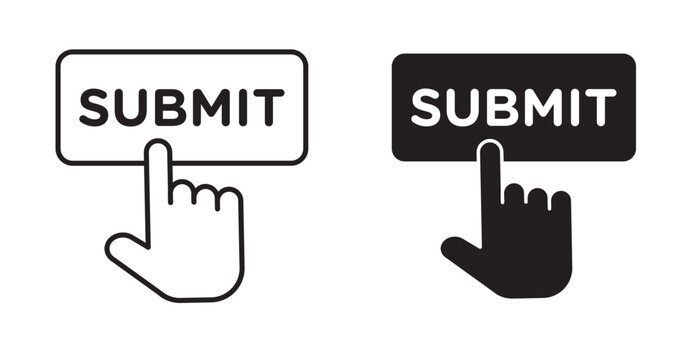 A submit icon typically features a paper airplane, a right-facing arrow, or a checkmark to denote completion or action