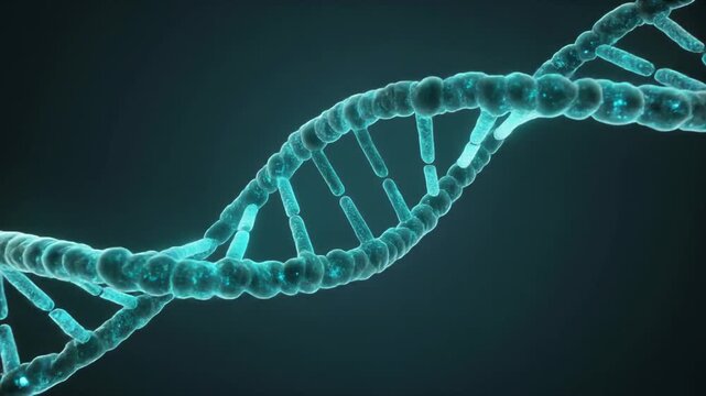 3D Render of DNA Double Helix Structure in Scientific Environment Science Technology Illustration