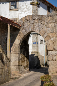 The medieval Erva Gate in the city of Guarda, Portugal