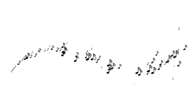 Gold Flickering Musical Notes and flow directional path.