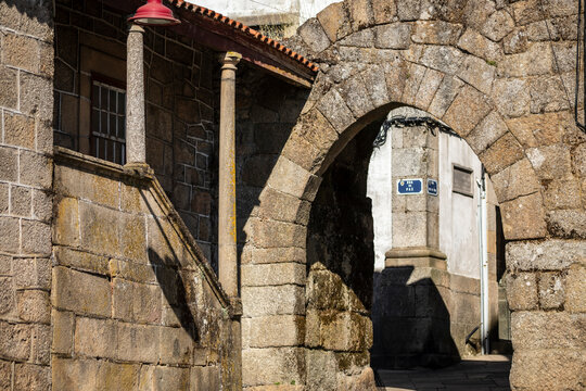 The medieval Erva Gate in the city of Guarda, Portugal