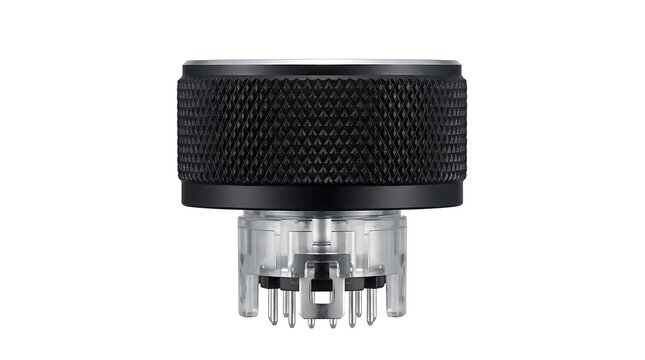 Industrial Electronic Rotary Encoder Knob Component Isolated on White Background