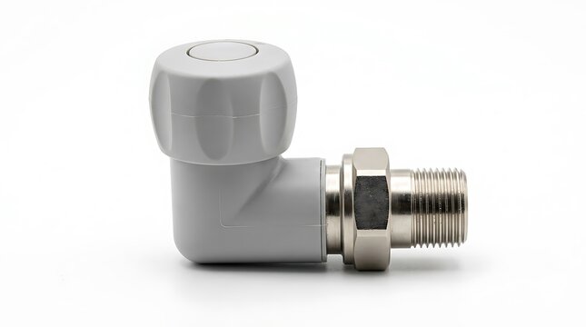 Thermostatic radiator valve head for home heating control isolated on white background