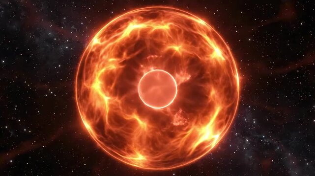 Glowing Plasma Energy Sphere with Fiery Electric Streams in Deep Space