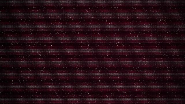 Monitor glitching on screen surface with horizontal scan lines, closeup, close-up, pixelation, flicker