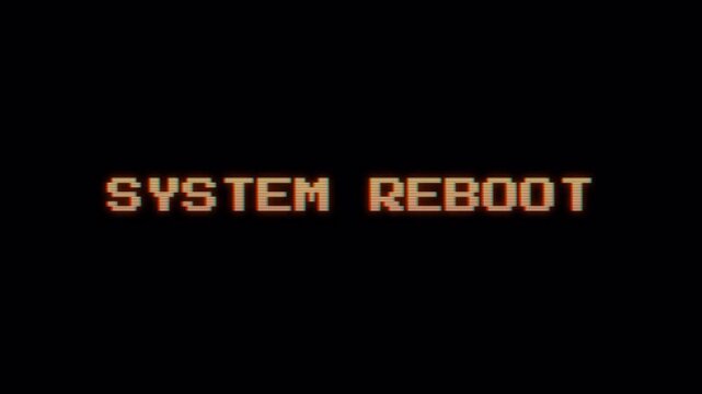 Retro 8-bit System Reboot Pixel Animation for Digital Content RGB alpha in 4k video