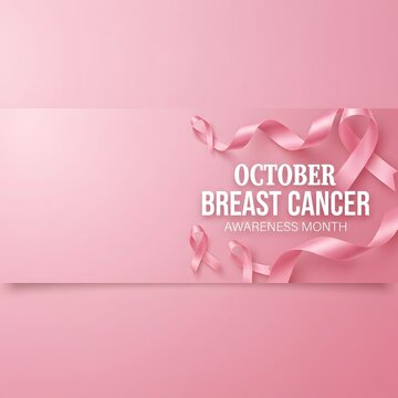 A beautiful pink background featuring a ribbon heart design for breast cancer awareness month to support survivors and promote health education during the month october
