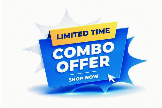 Limited time combo offer sale banner with shop now arrow