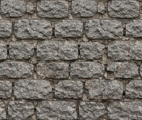 Fototapeta premium Gray Stone Block Wall Pattern