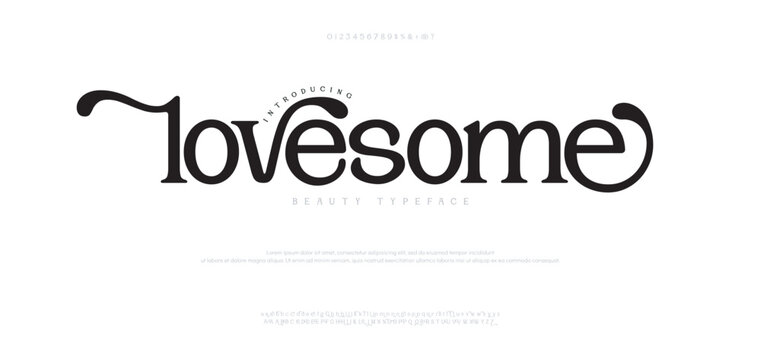 Elegant luxury modern beauty logo alphabet font. Typography beautiful fashion classic letters sans serif italic fonts decorative wedding vintage logos. vector illustration