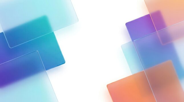 Frosted translucent glass rectangles with color gradients.