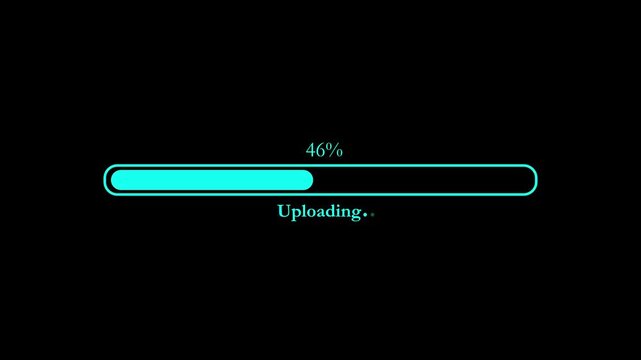 abstract Uploading bar animation transparent background, Loading bar and percentage Futuristic progress loading bar 0-100 percent in Mk