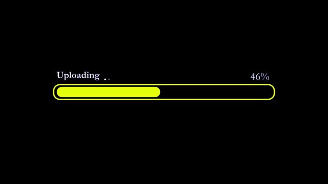 abstract loading bar animation transparent background, Loading bar and percentage Futuristic progress loading bar 0-100 percent in bk