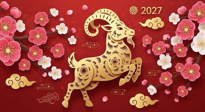 Golden goat symbol for chinese new year 2027