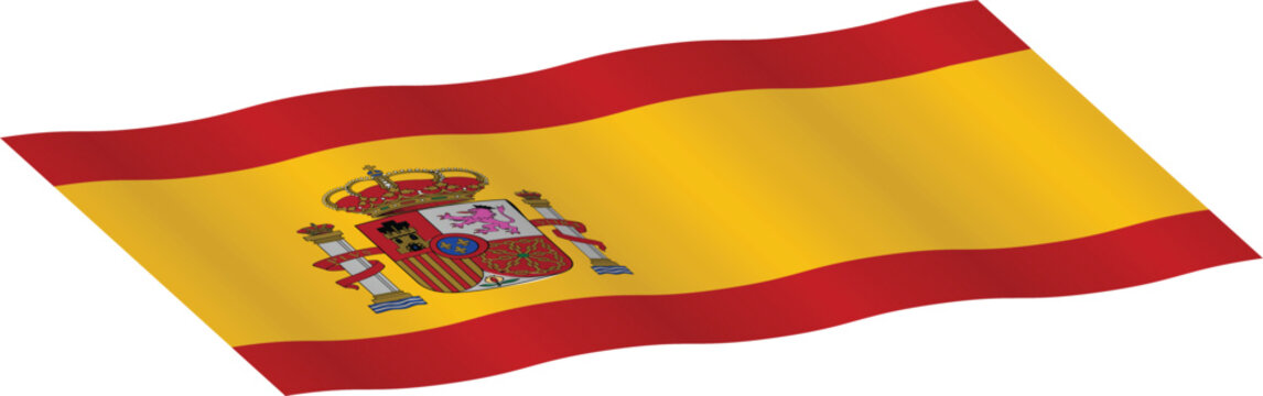 Spain Flag Wavy Style &ndash; Rippled Spanish National Banner Vector Graphic