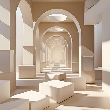Infinite Floating Cube Tunnel Optical Illusion