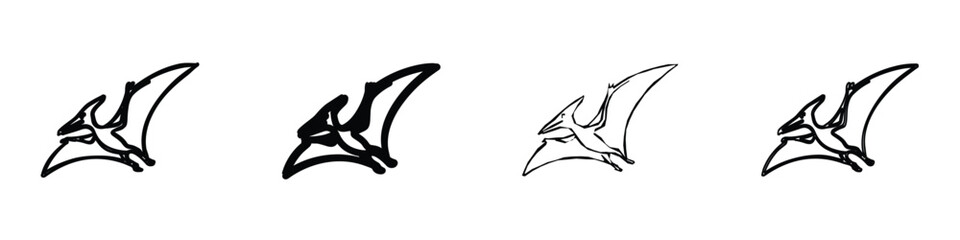A minimalist, hand-drawn illustration of a flying reptile, capturing the essence of ancient aerial creatures © 7Author