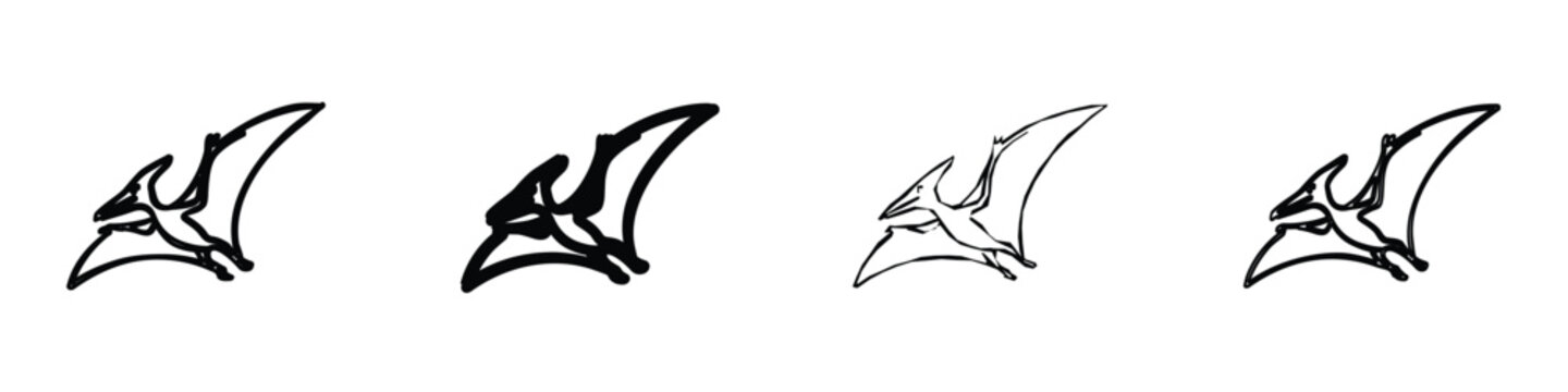 A minimalist, hand-drawn illustration of a flying reptile, capturing the essence of ancient aerial creatures