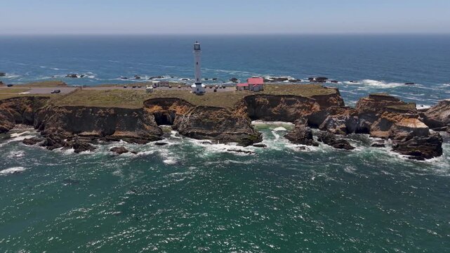 Explore the views of Point Arena Lighthouse and the rugged coastline of Mendocino in northern California.