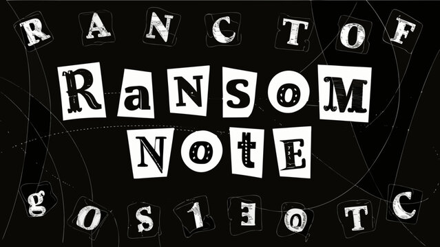 Cut out letters spelling ransom note arranged on a black background a distressed vector illustration cut out font
