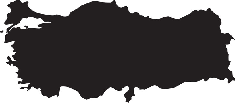 Black silhouette map of Turkey a simple vector graphic for travel and geography concepts isolated on a white background