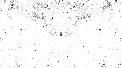 Obraz premium High-contrast black and white grunge texture background featuring detailed distress, speckles, and abstract symmetrical dust patterns