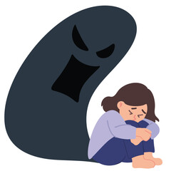 Girl Scared Of Nightmare and Monsters