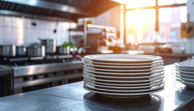 Stacked plates kitchen interior